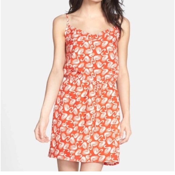 Anthropologie Dresses & Skirts - Anthropologie Porridge Orange White Swan Mini Dress Sz X Small